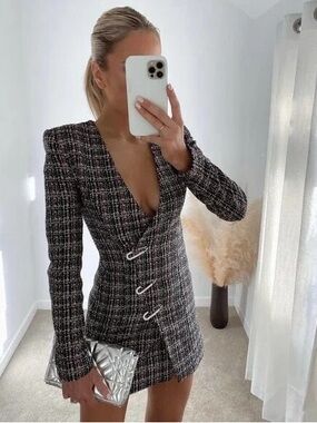 Zara multicoloured Tweed Mini Dress